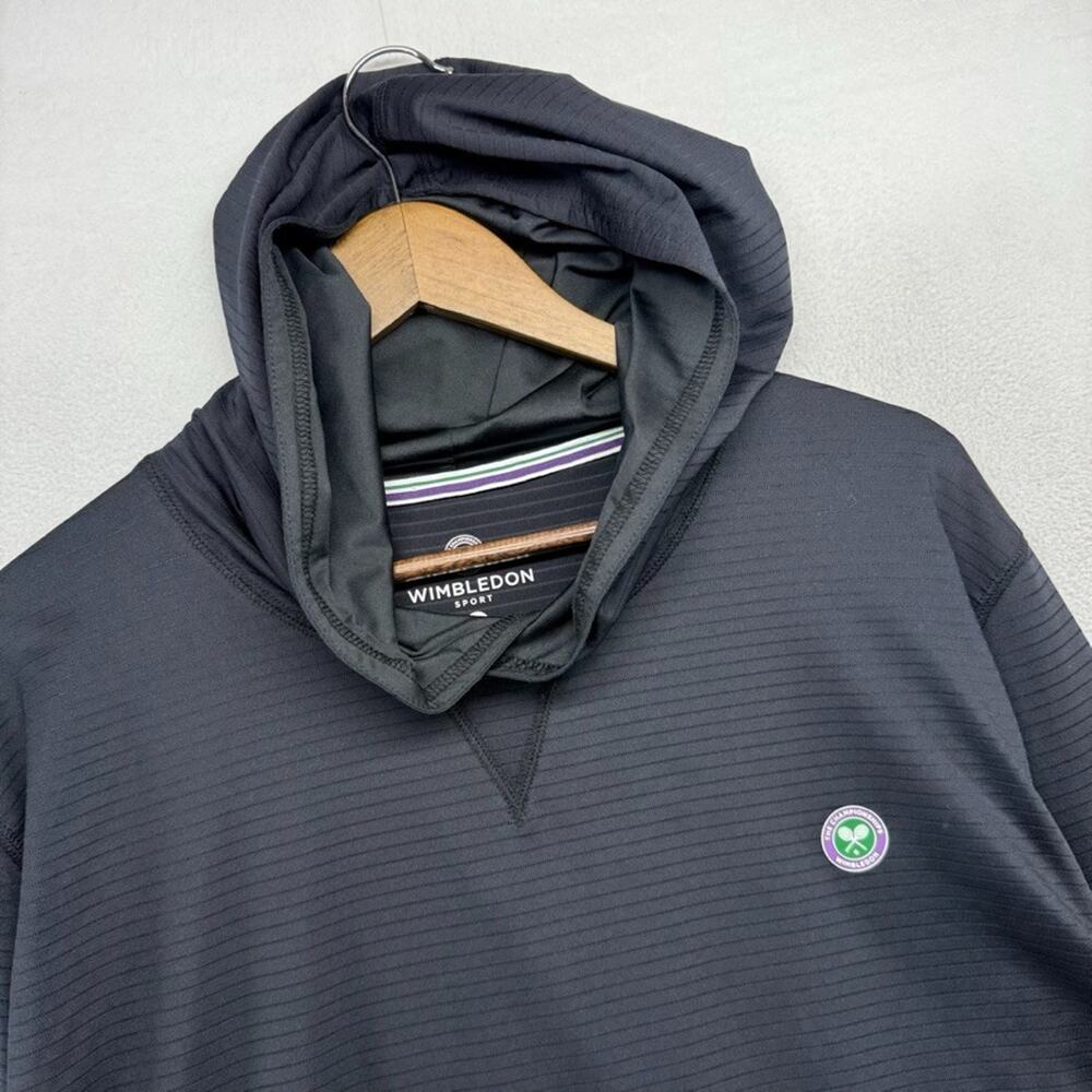 Wimbledon Championship Hoodie Men's 2XL black Lightweight Shirt Tennis Stretch
